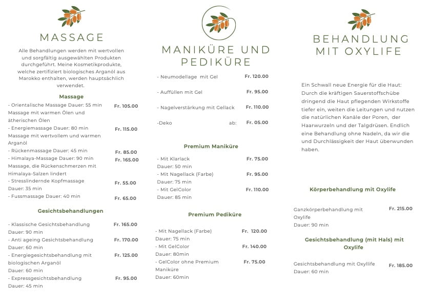 Preisliste Schweiz Salon 2